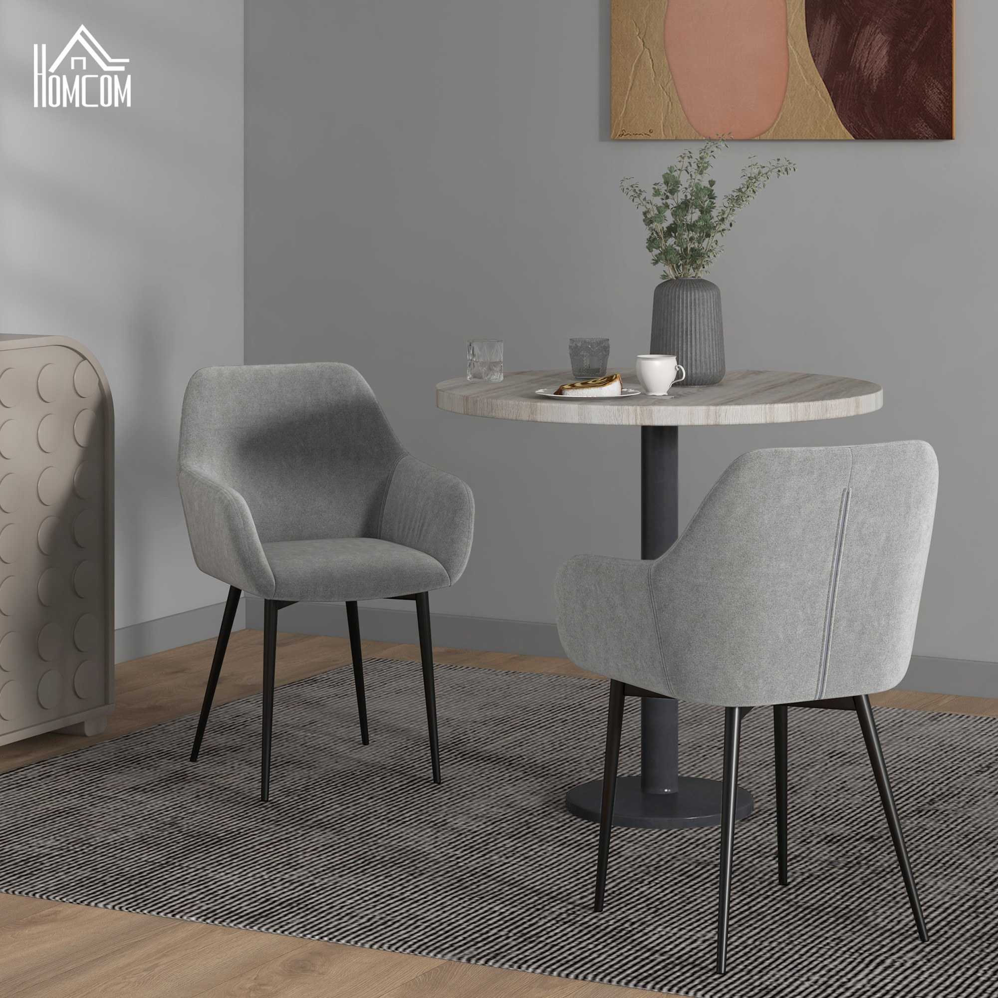 HOMCOM Set 2 Esszimmerstühle Nordisches Design, Küchenstühle Polsterung aus günstig online kaufen