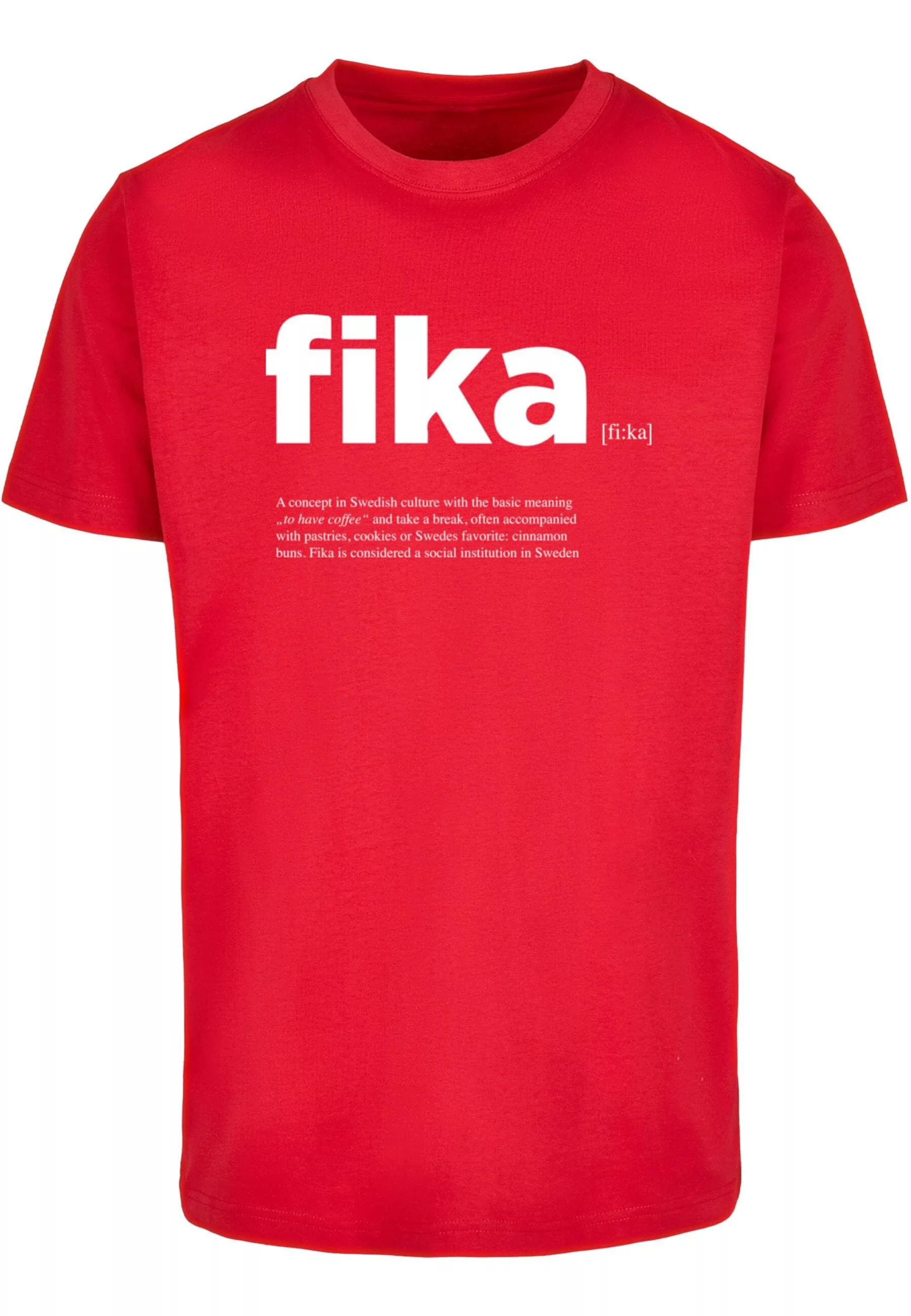 MisterTee Kurzarmshirt "MisterTee Herren Fika Definition Tee" günstig online kaufen