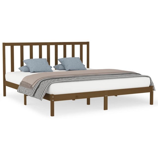 vidaXL Bettgestell Massivholzbett Honigbraun 200x200 cm Bett Bettgestell Do günstig online kaufen