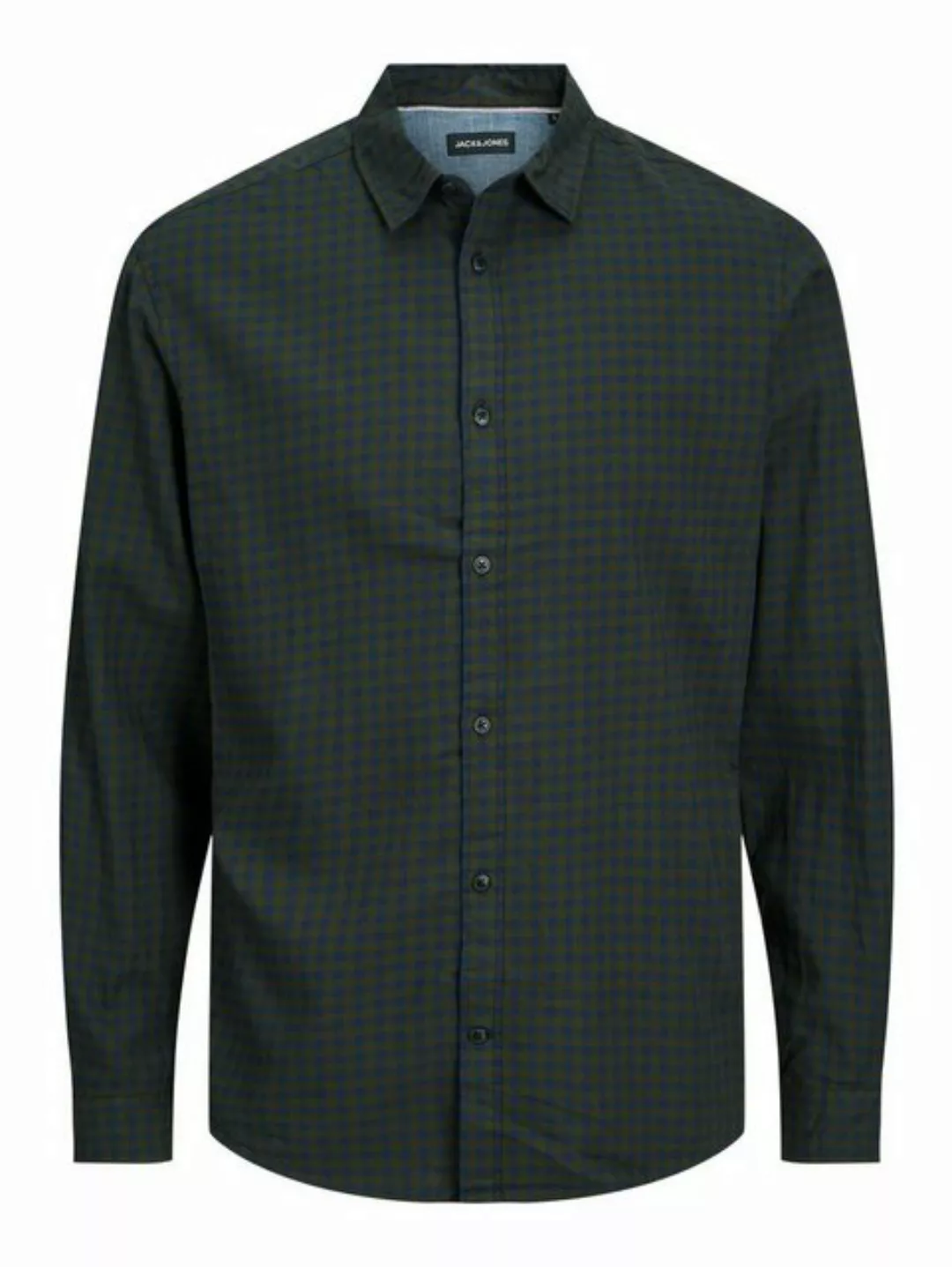 Jack & Jones Langarmhemd Hemd Slim Fit JJEGINGHAM 5977 in Grün-2 günstig online kaufen