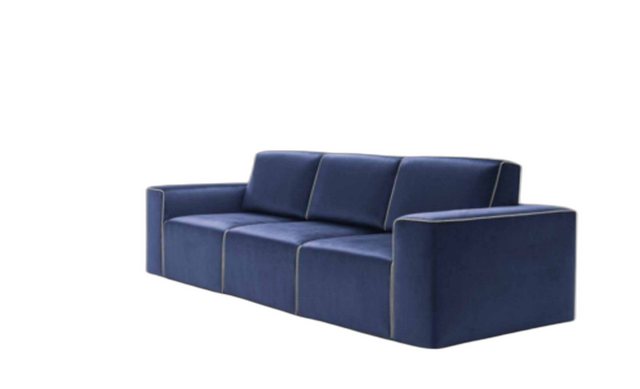 Xlmoebel 3-Sitzer Blaues Dreibettsofa Polster Stil Sofa Zeitgemäße 3 Sitzge günstig online kaufen