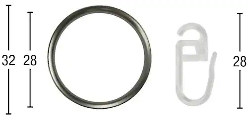 GARESA Gardinenring »Ring mit Haken«, (Set, 20 St., mit Faltenlegehaken), A günstig online kaufen