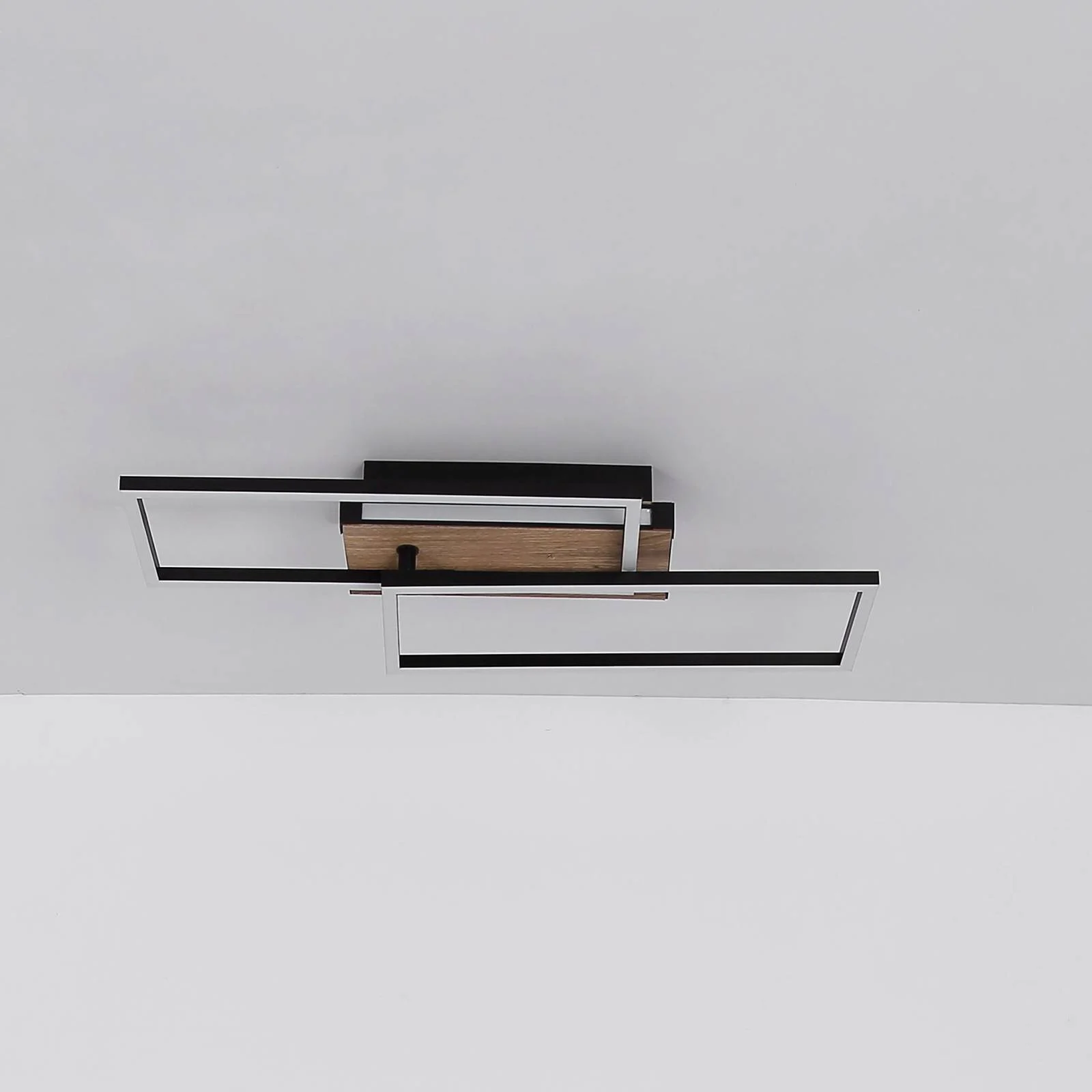 LED-Deckenleuchte Colli, Breite 49 cm, Holz dunkel, Holz günstig online kaufen
