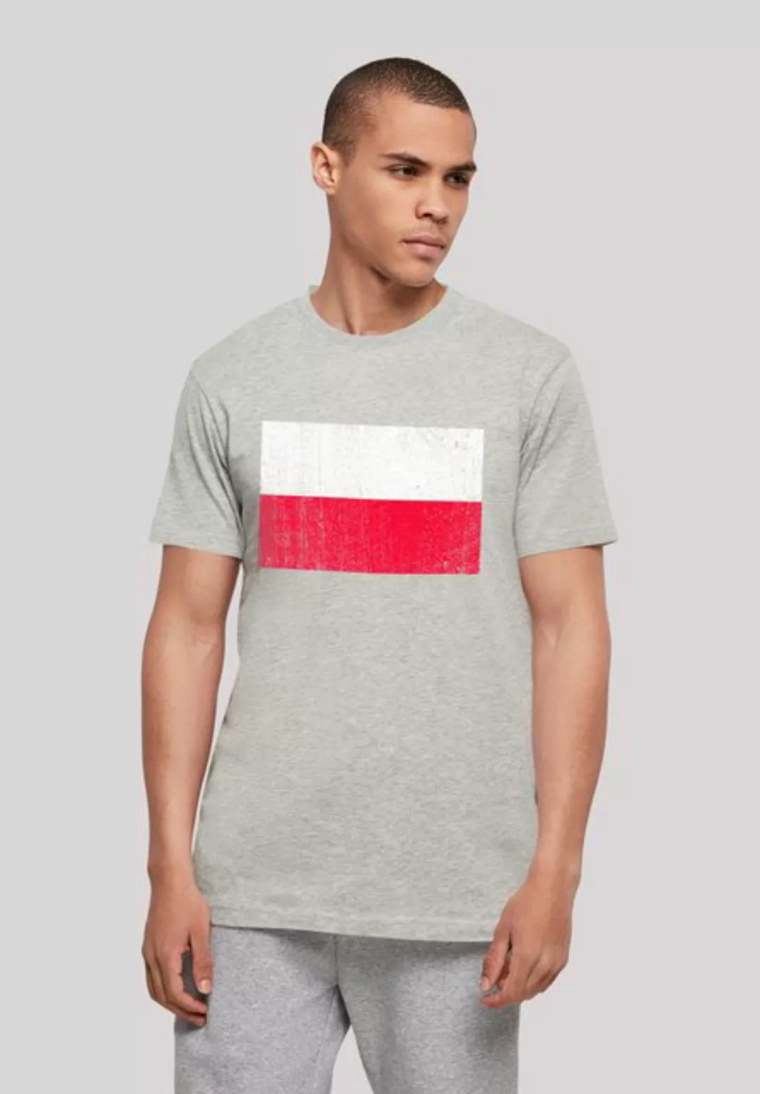 F4NT4STIC T-Shirt Polen Flagge Poland distressed Print günstig online kaufen