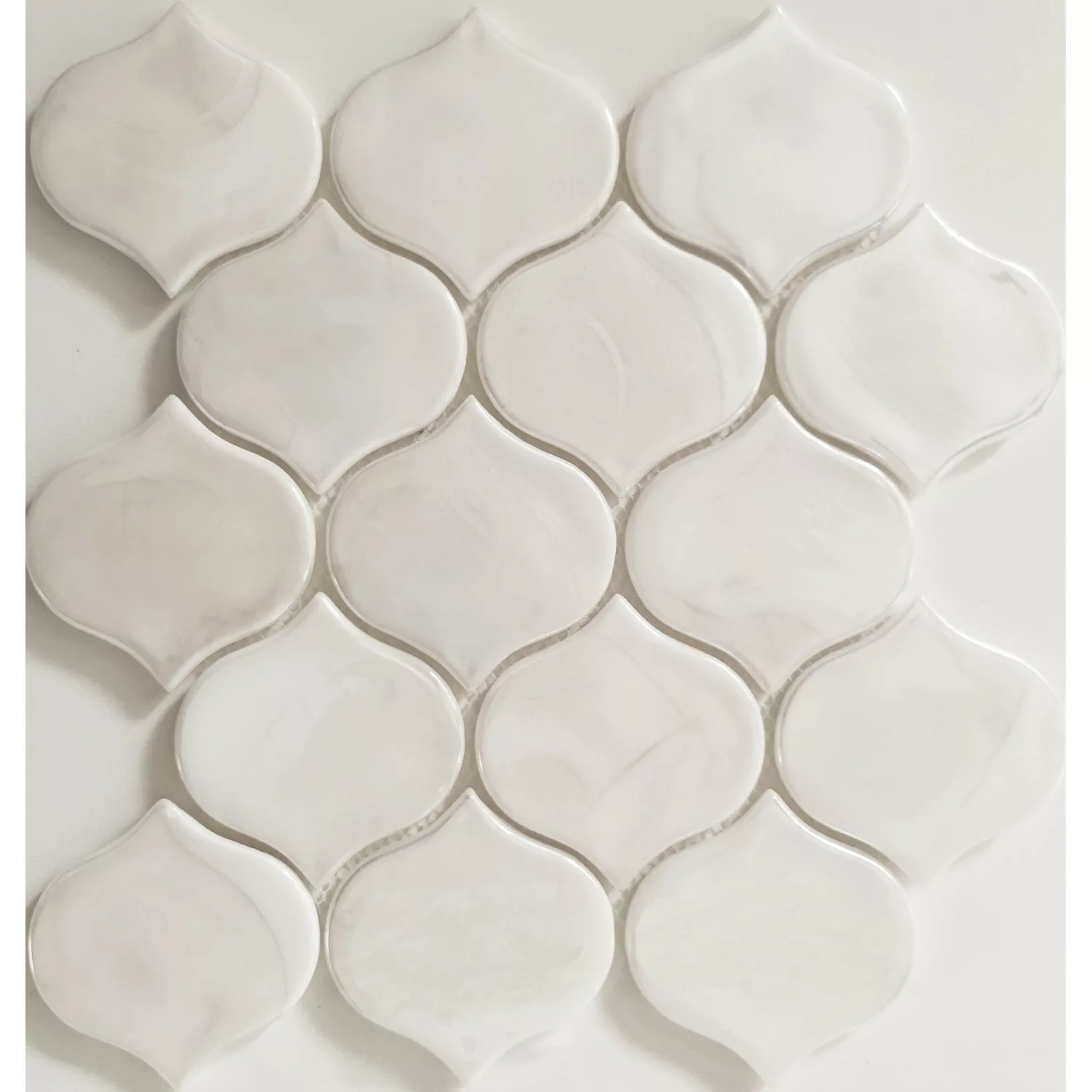 Mosaikmatte Cadiz Arabesque Keramik Weiß 26,4 cm x 28,3 cm günstig online kaufen
