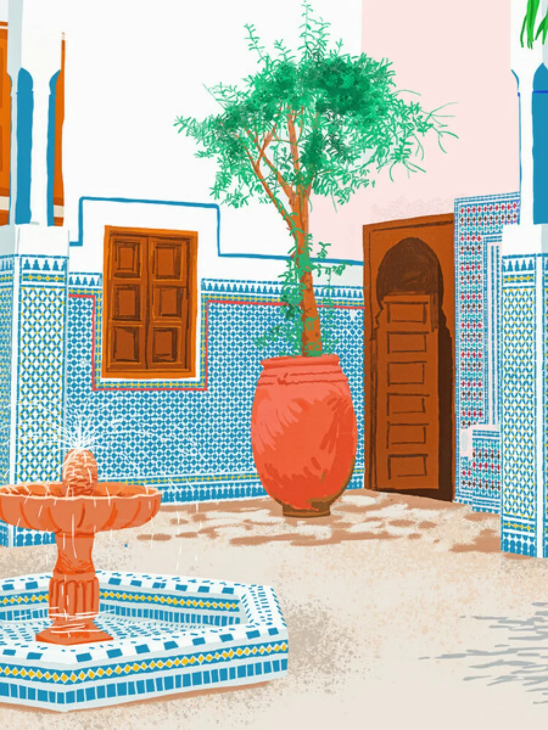 Poster / Leinwandbild - Moroccan Villa günstig online kaufen