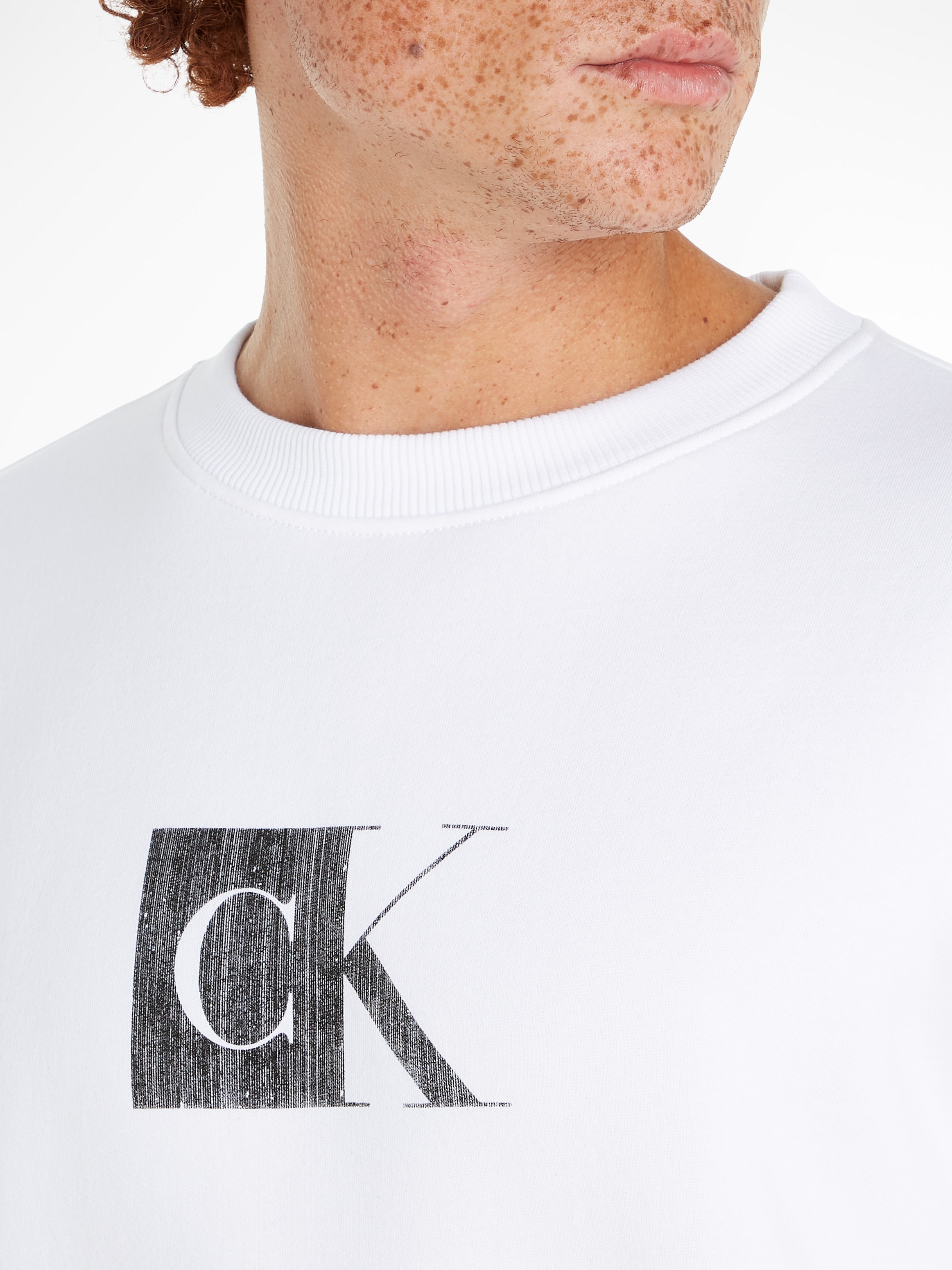 Calvin Klein Jeans Sweatshirt OUTLINE MONOLOGO CREW NECK mit Markenlabel günstig online kaufen