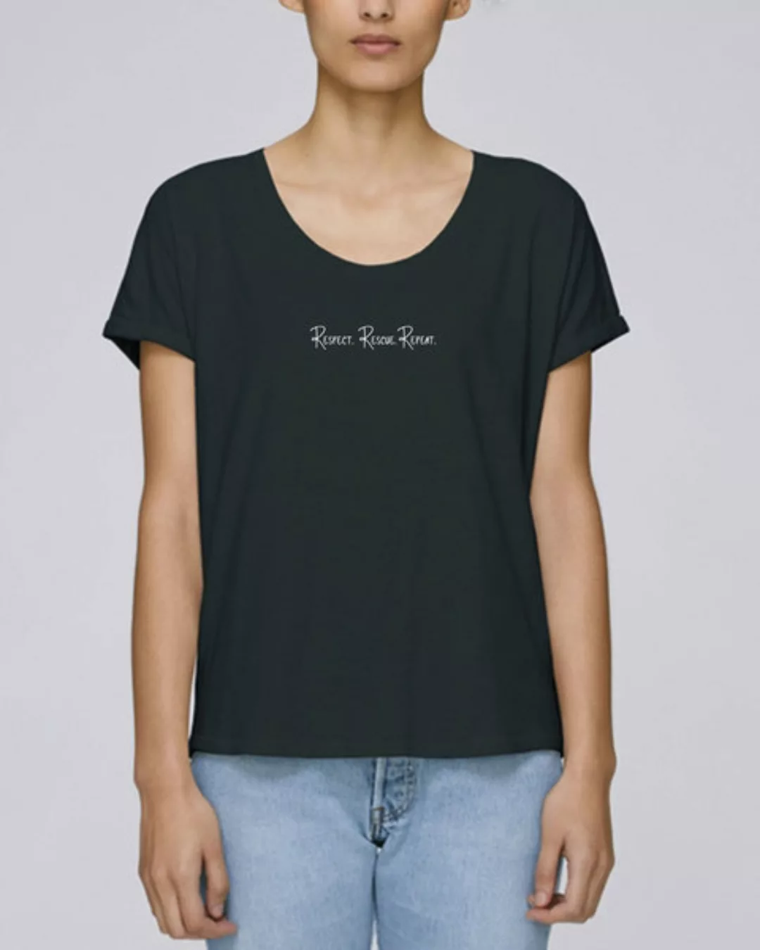 Oversize Damen T-shirt - Relaxing "Respect" günstig online kaufen