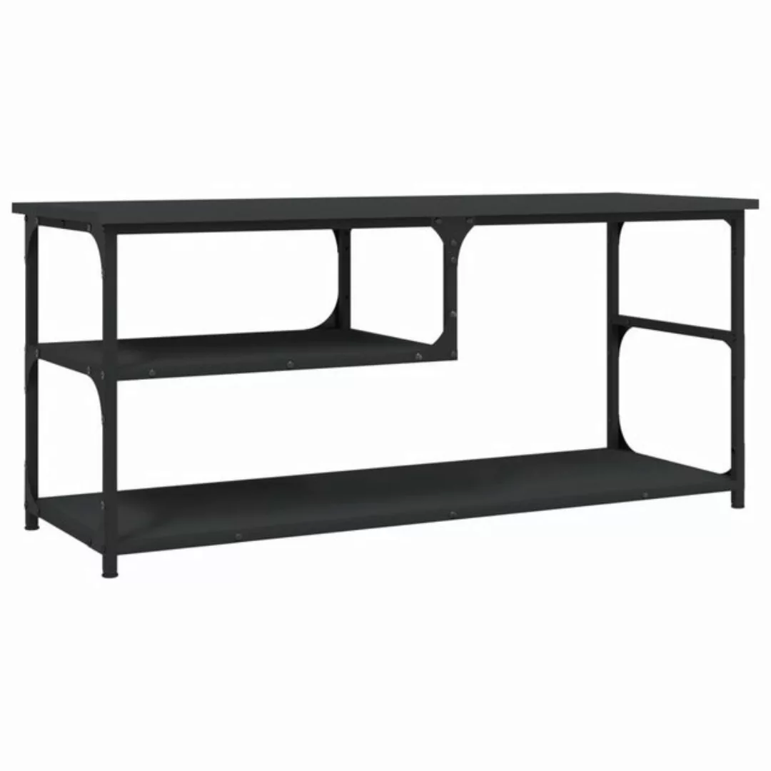 furnicato TV-Schrank Schwarz 103x38x46,5 cm Holzwerkstoff und Stahl günstig online kaufen