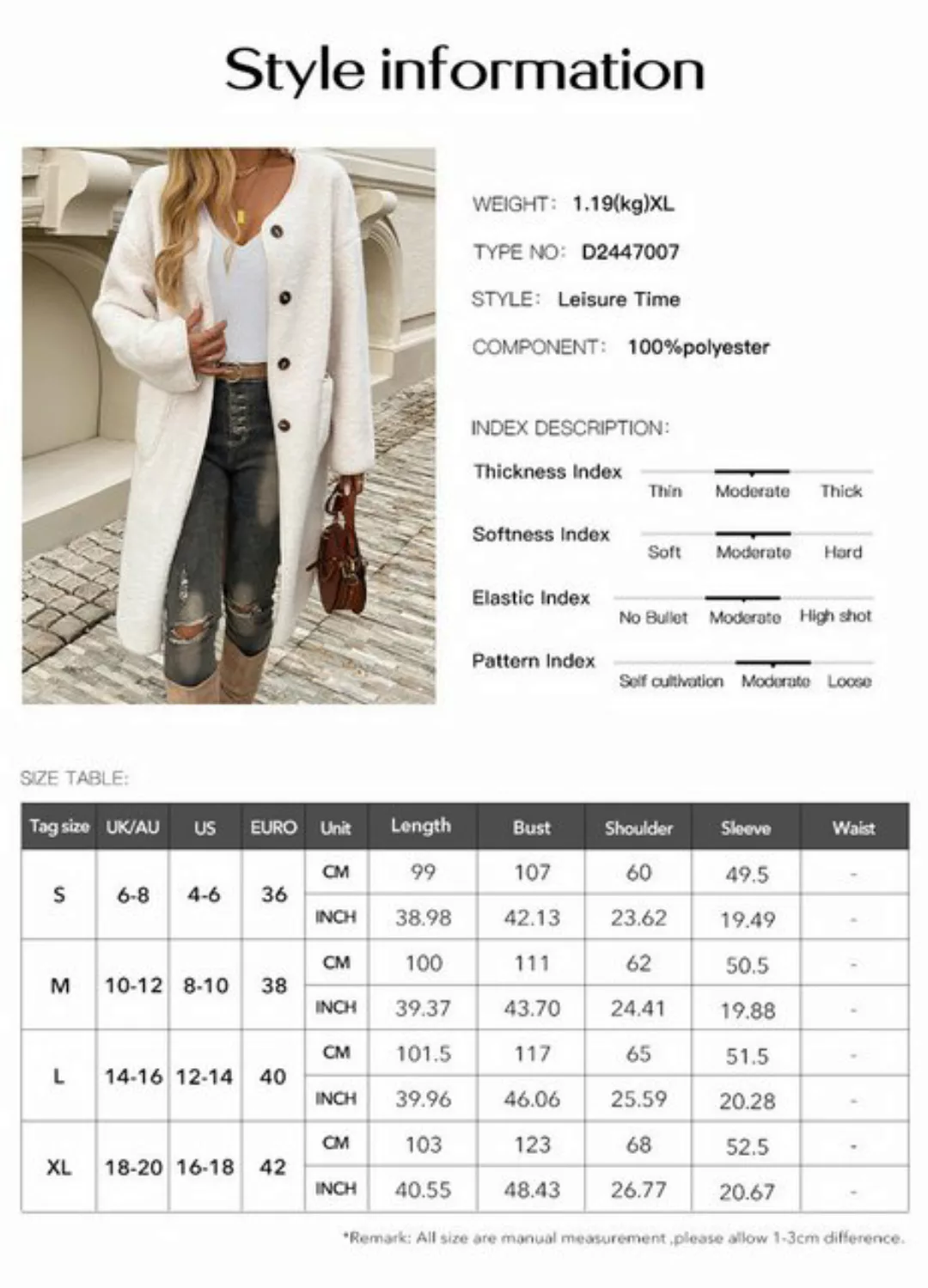 DEBAIJIA Kurzmantel Mantel für Damen Mit Taschen Lose Warm Casual Herbst Wi günstig online kaufen