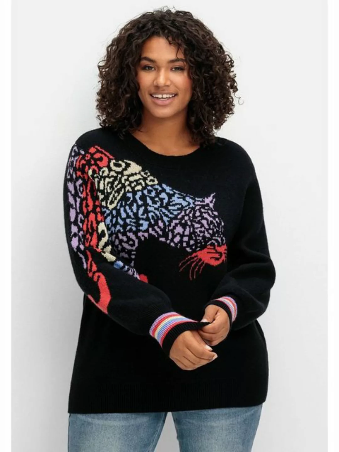 sheego by Joe Browns Strickpullover Große Größen mit Animalmotiv und Ballon günstig online kaufen