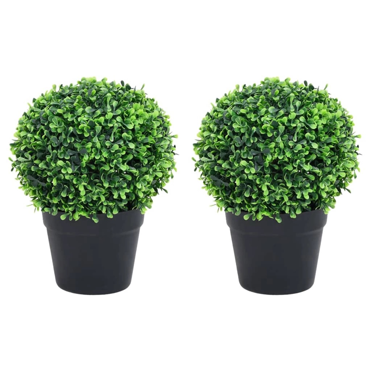 furnicato Künstliche Buchsbäume 2 Stk. mit Topf Kugelform Grün 37 cm günstig online kaufen