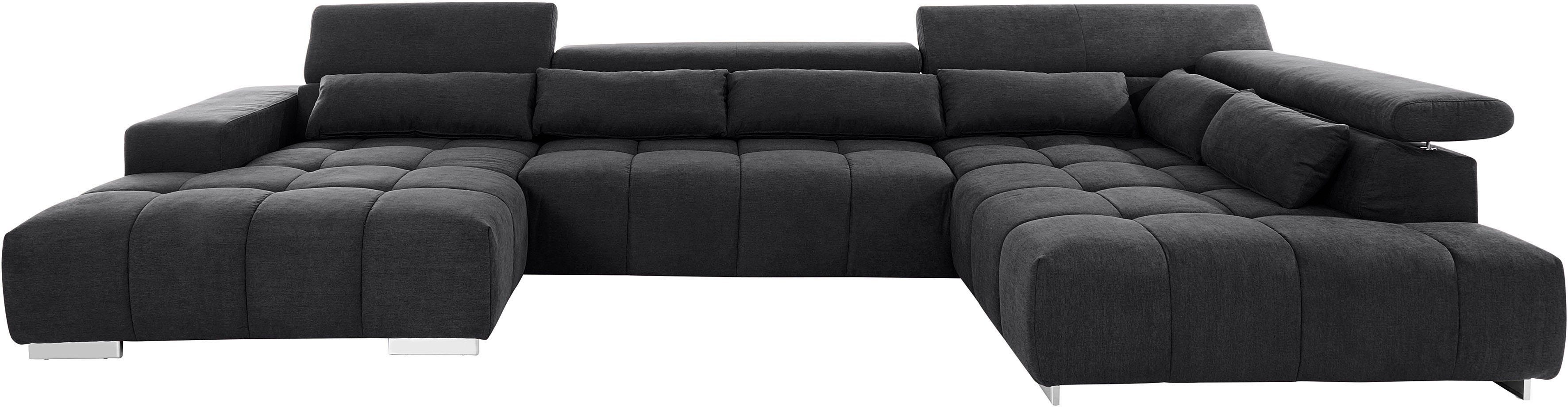 COTTA Wohnlandschaft "Orion U-Form", mit Kopfteilverstellung & 6 Nierenkiss günstig online kaufen