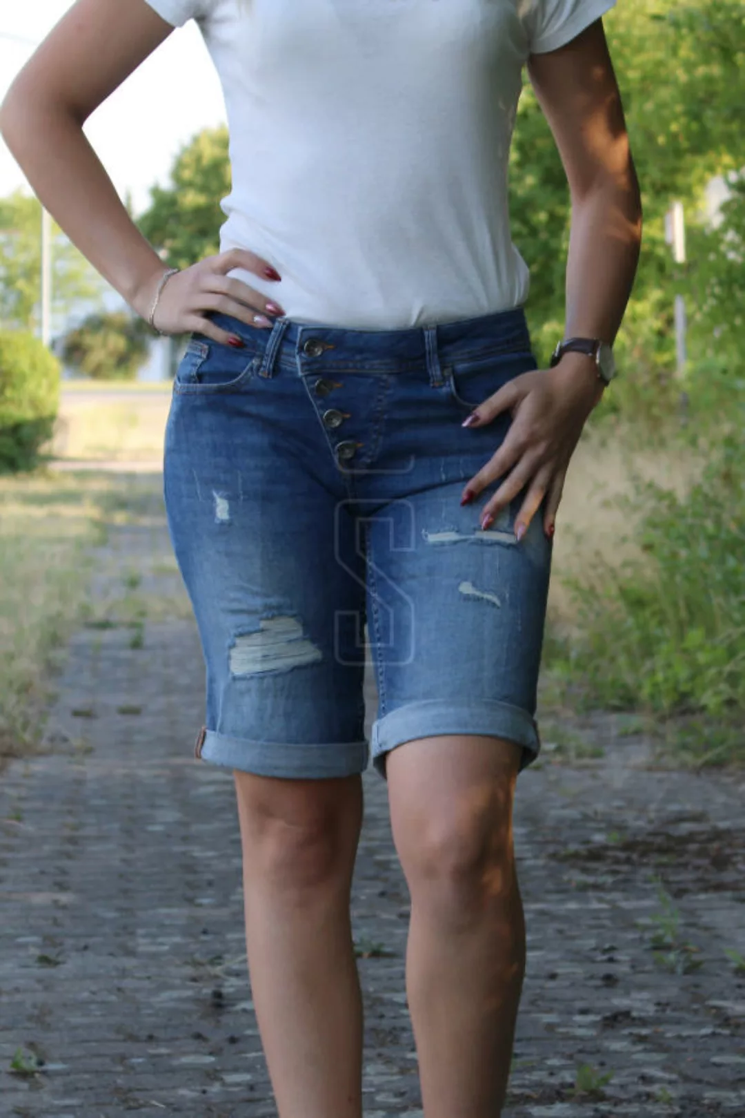 Buena Vista Damen Jeans Shorts Malibu used Denim günstig online kaufen