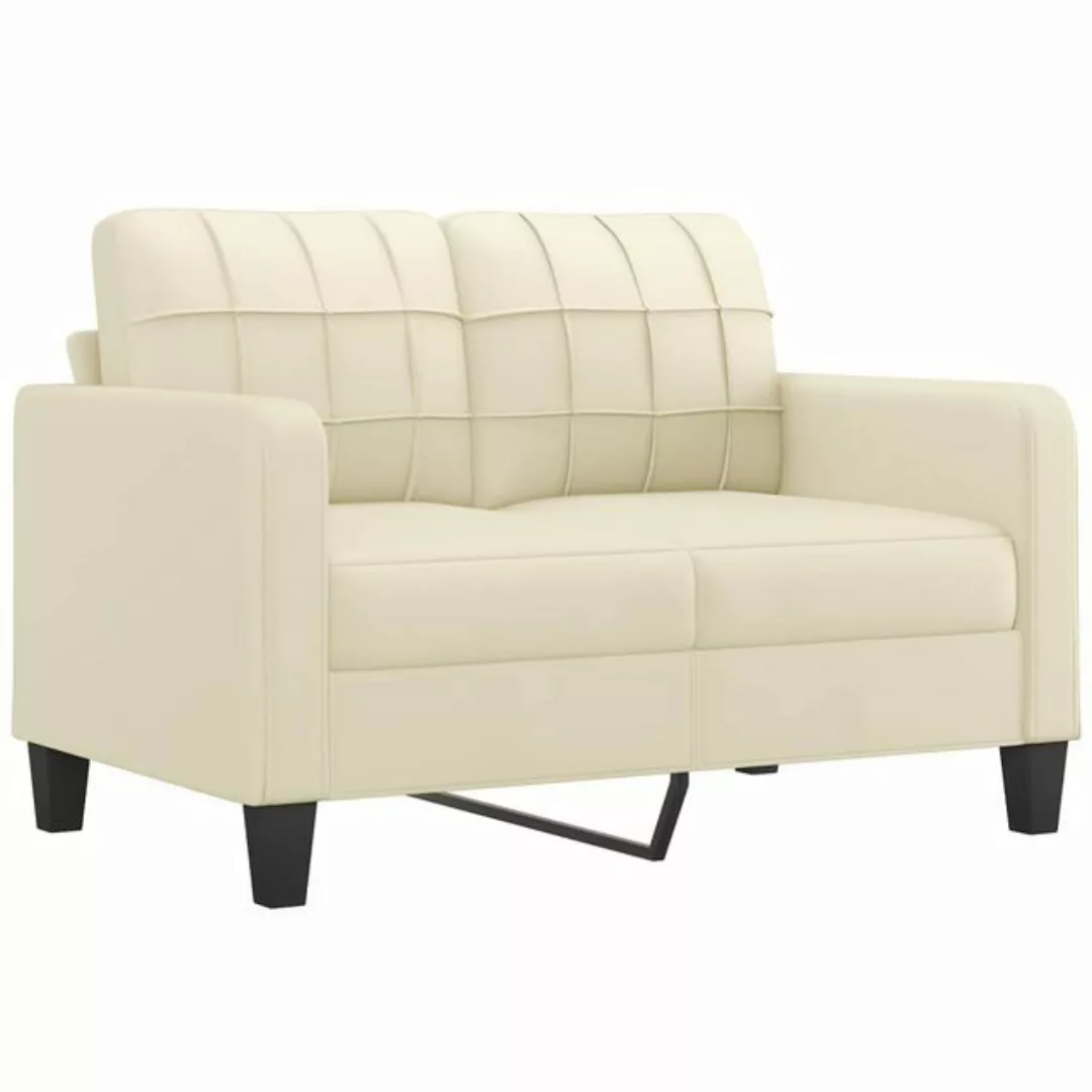 vidaXL Sofa 2-Sitzer-Sofa Couch Creme 120 cm Kunstleder günstig online kaufen