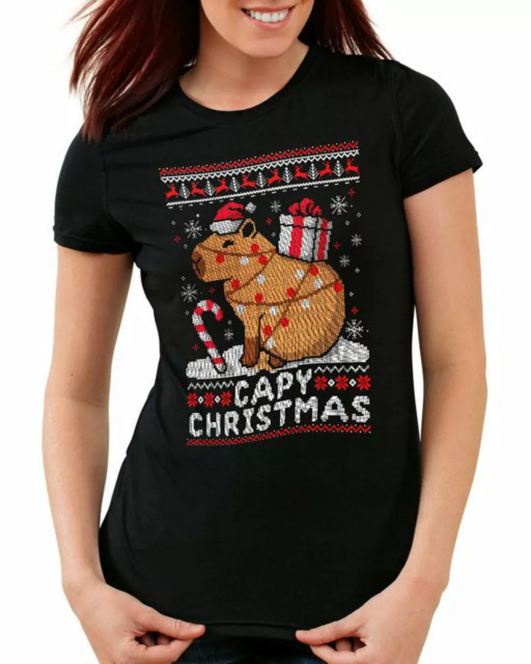 style3 T-Shirt Capybara Xmas capybaras capibara kapibara kapibarra ugly swe günstig online kaufen