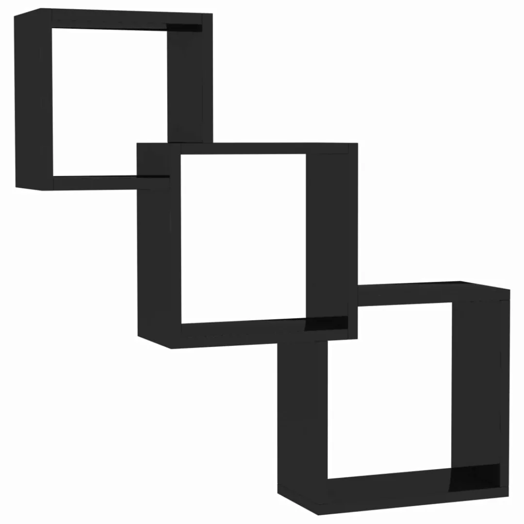 Cube Wandregale Hochglanz-schwarz 84,5×15×27 Cm Spanplatte günstig online kaufen