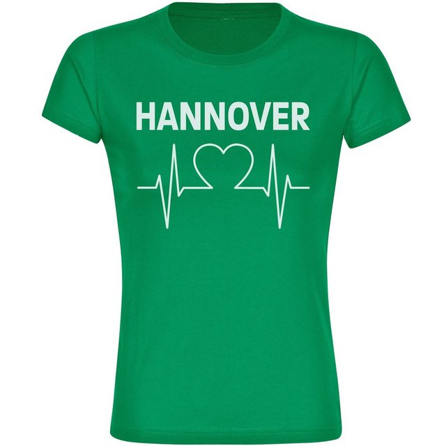 multifanshop T-Shirt Damen Hannover - Herzschlag - Frauen günstig online kaufen