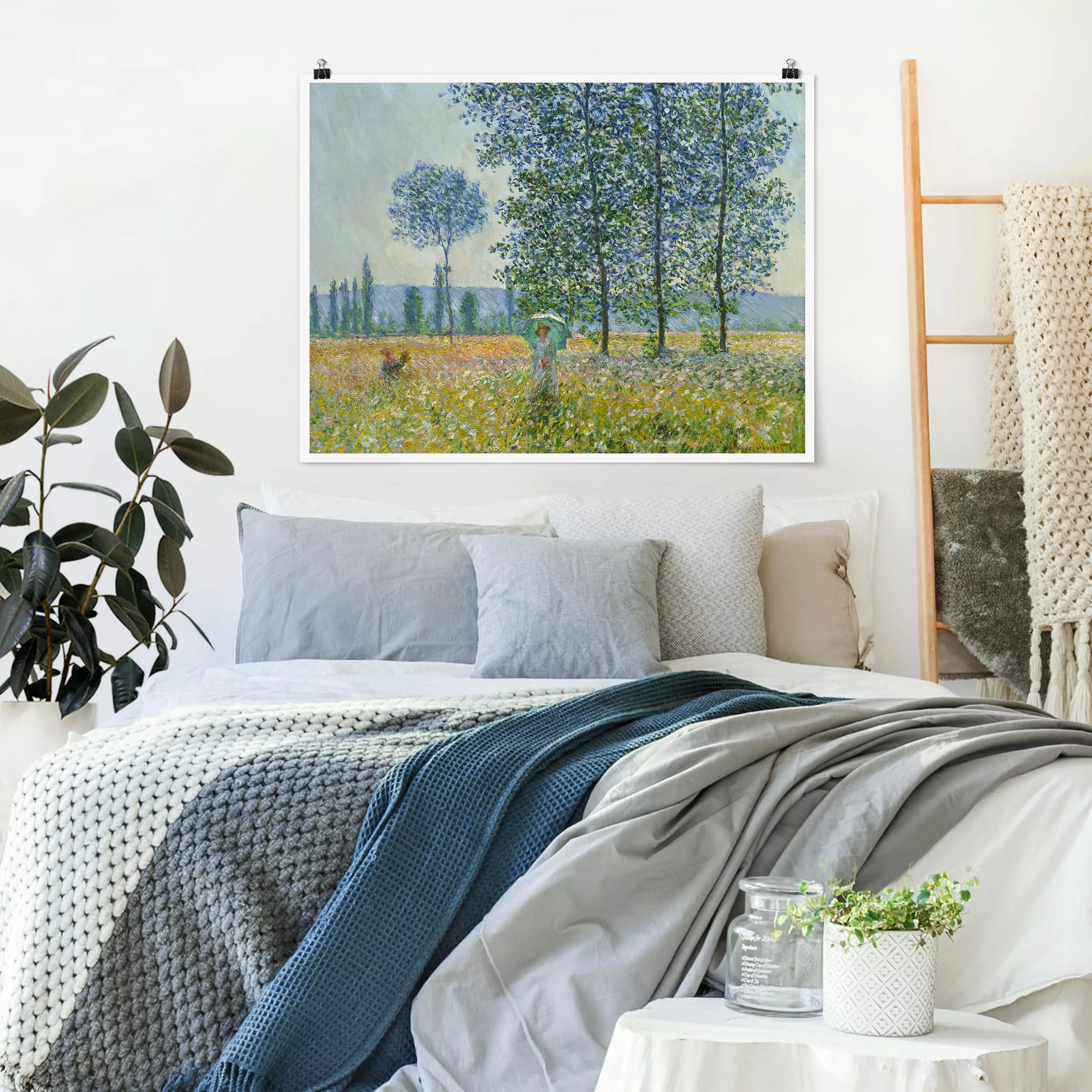 Poster Blumen - Querformat Claude Monet - Felder im Frühling günstig online kaufen
