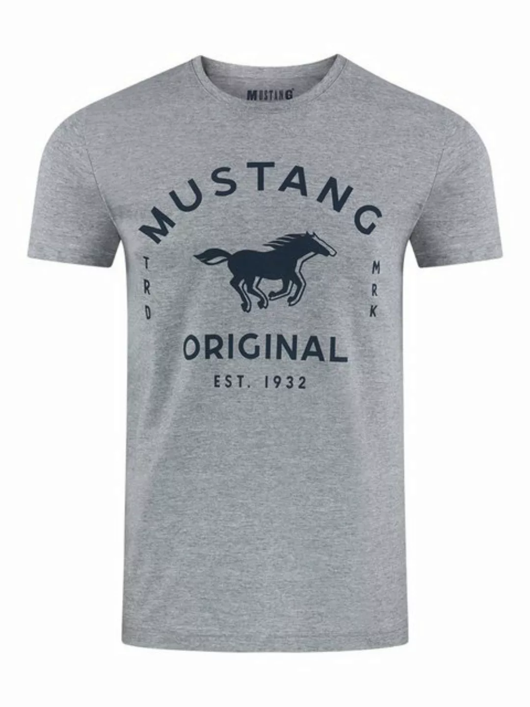 Mustang Herren T-Shirt Mustang Mehrfarbig Rundhals Regular Fit S bis 6XL 4e günstig online kaufen