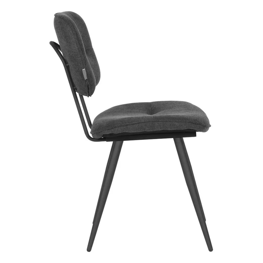 Esszimmer Stuhl mit gepolsterter Rückenlehne Anthrazit und Schwarz (2er Set günstig online kaufen