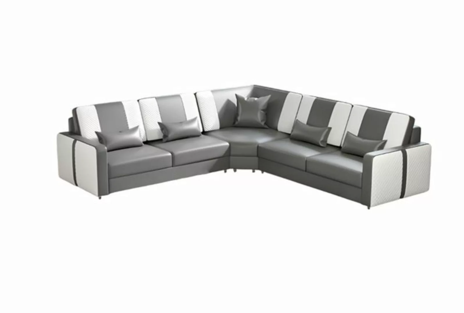 Xlmoebel Ecksofa Ledersofa in Grau in L-Form mit Design für die Ecke - Eckc günstig online kaufen