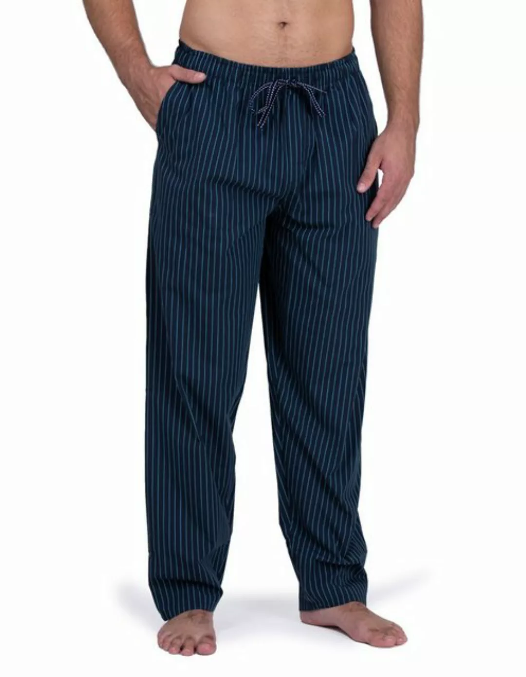 Moonline Schlafhose Herren Webhose Freizeithose Loungewear aus 100% Baumwol günstig online kaufen