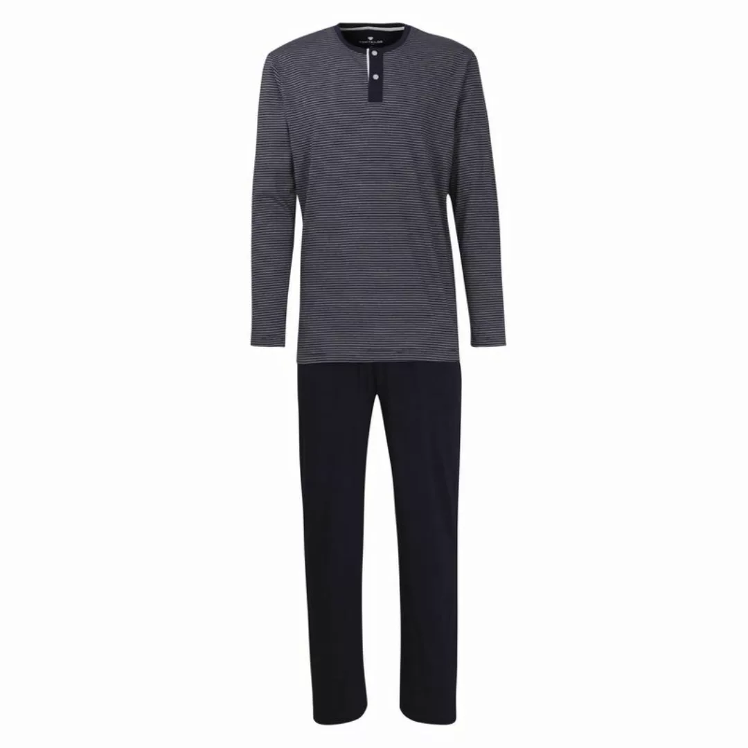 TOM TAILOR Herren Schlafanzug 2-tlg. Set - Pyjama, lang, Rundhals Knopf, St günstig online kaufen