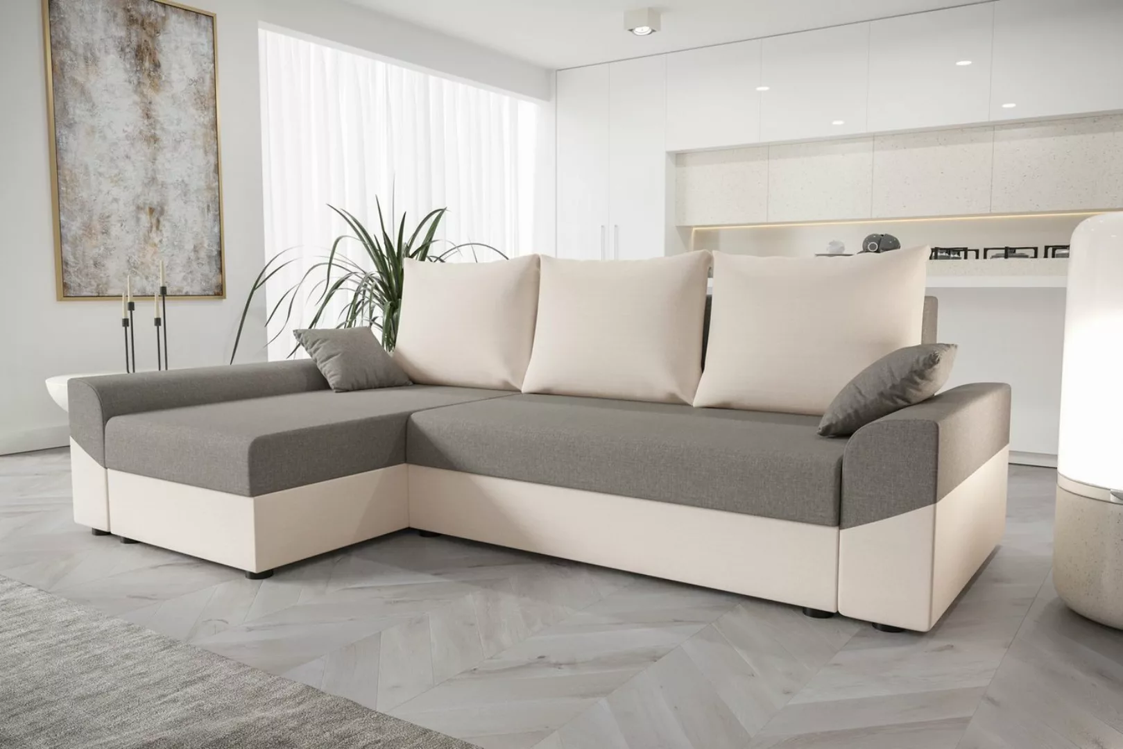 ALTDECOR Ecksofa DENVI, Couch mit Schlaffunktion, Wohnzimmer - Wohnlandscha günstig online kaufen