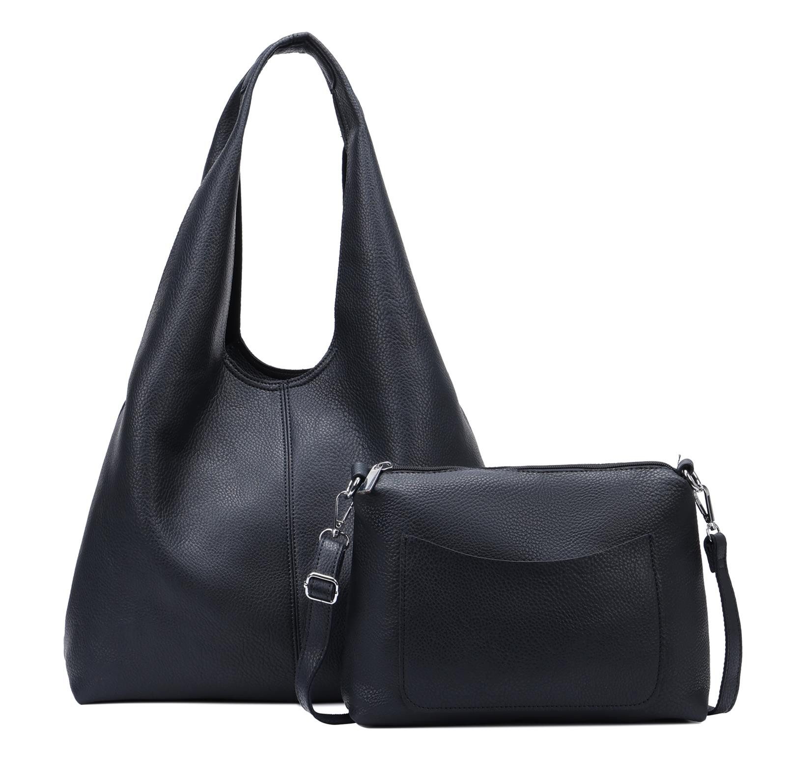 ITALYSHOP24 Schultertasche DAMEN XXL SHOPPER Set günstig online kaufen
