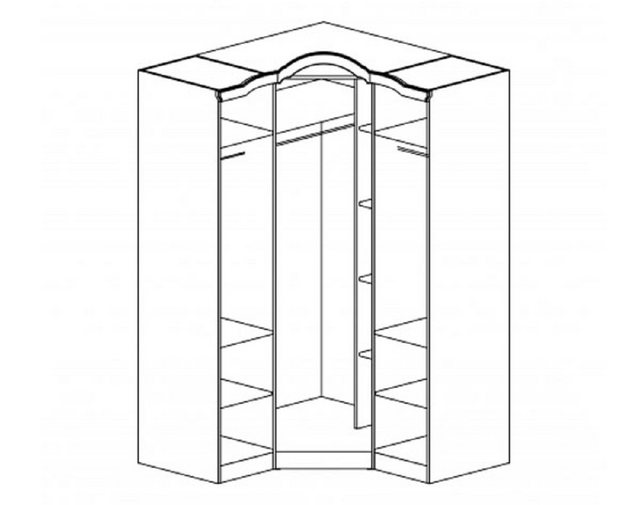 Feldmann-Wohnen Eckkleiderschrank ORCHIDEA B/T/H: 136 cm x 136 cm x 222 cm günstig online kaufen