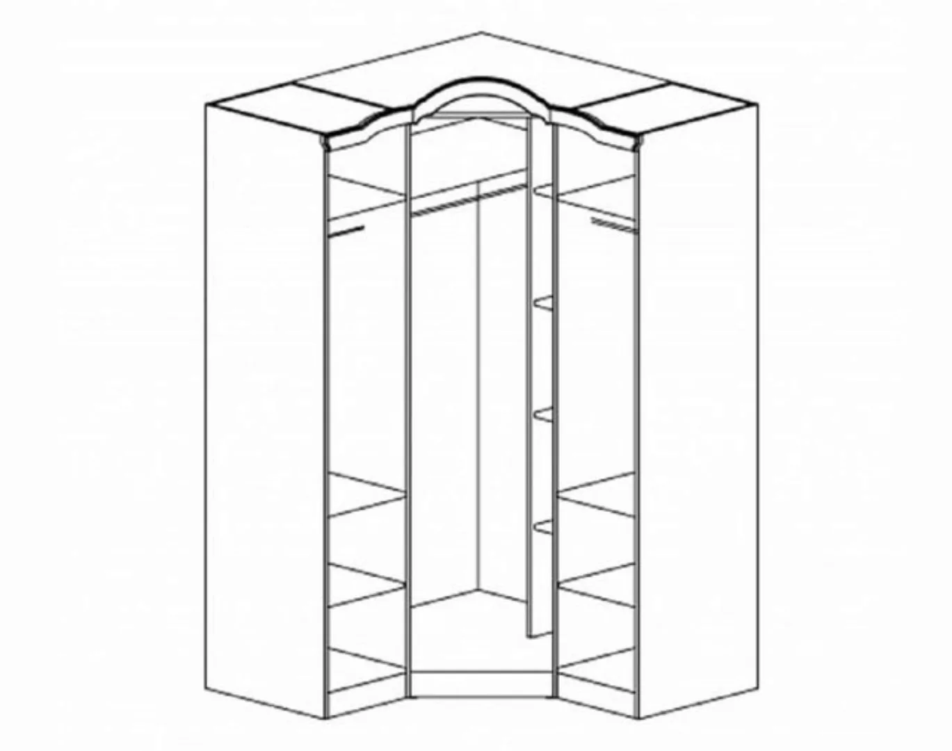 Feldmann-Wohnen Eckkleiderschrank ORCHIDEA B/T/H: 136 cm x 136 cm x 222 cm günstig online kaufen
