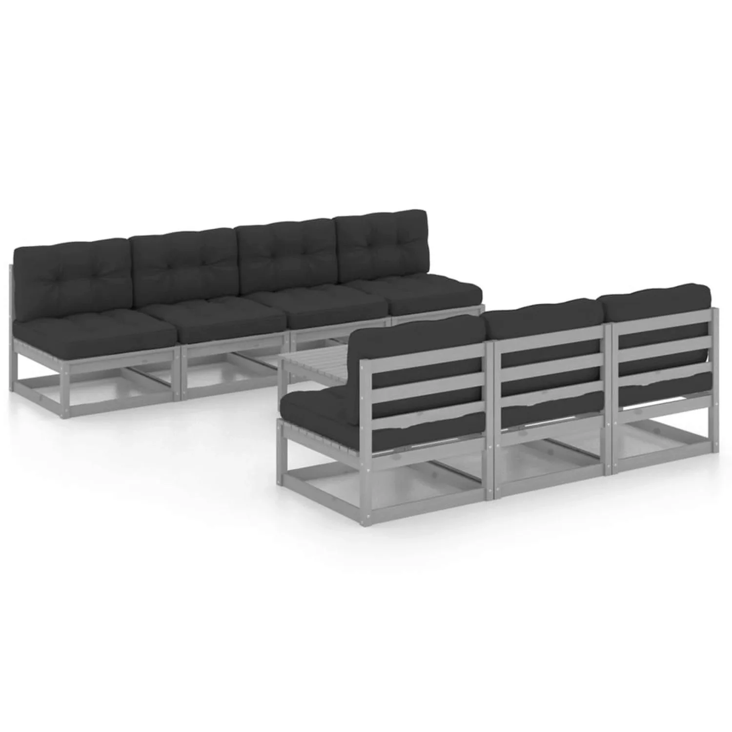 8-tlg. Garten-lounge-set Mit Kissen Kiefer Massivholz günstig online kaufen