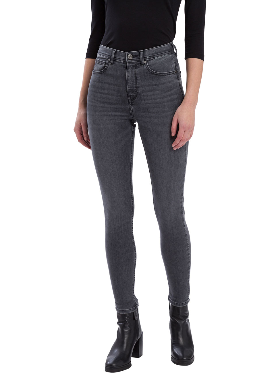 Cross Jeans Damen Jeans Judy - Super Skinny Fit - Grau - Dark Grey W25-W34 günstig online kaufen