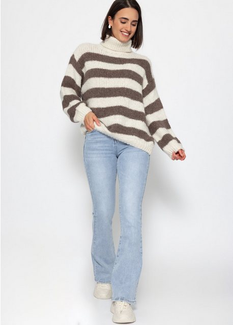 SASSYCLASSY Strickpullover Oversize Pullover Damen mit Rollkragen Rollkrage günstig online kaufen