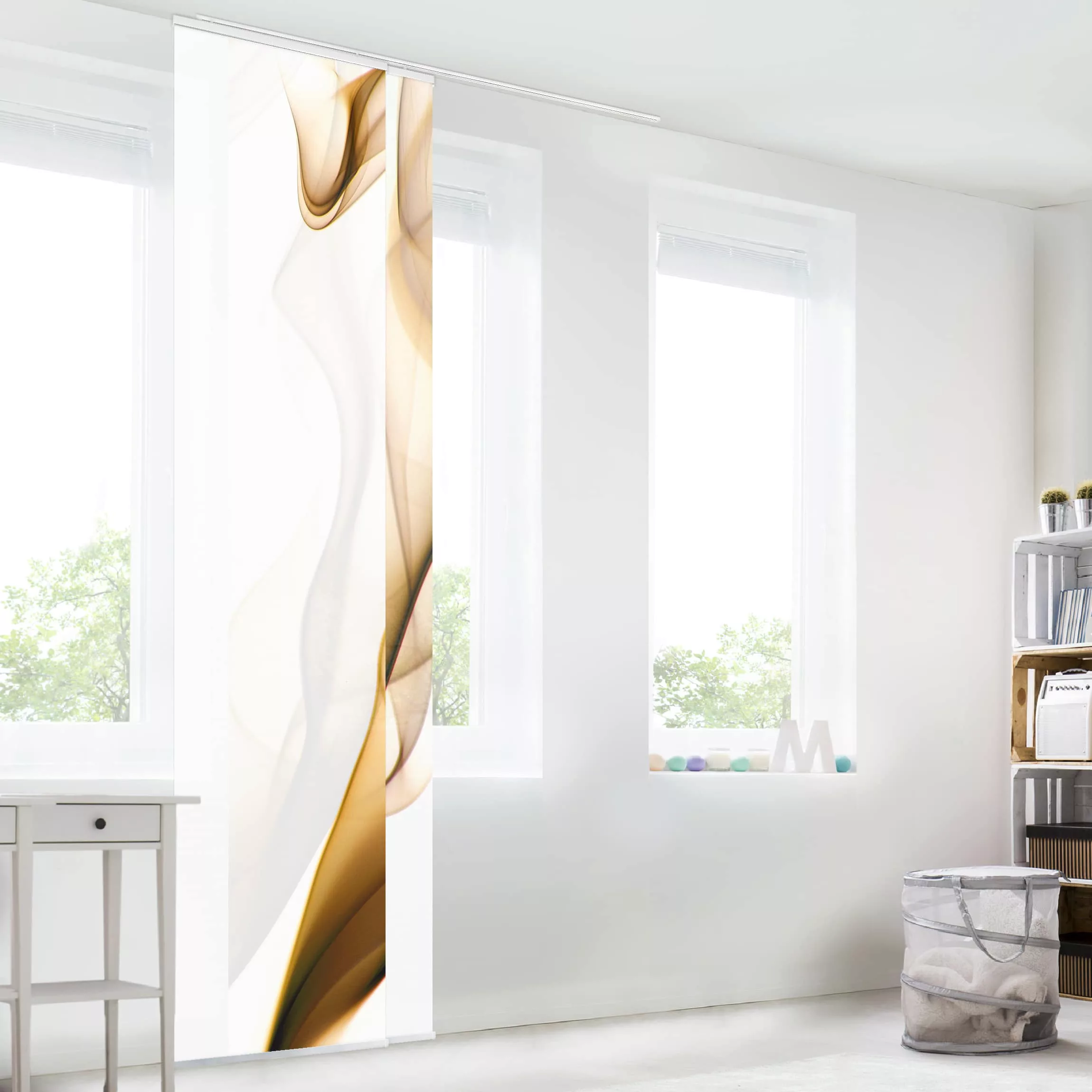 Schiebegardinen Set Kunstdruck Golden Nebula günstig online kaufen