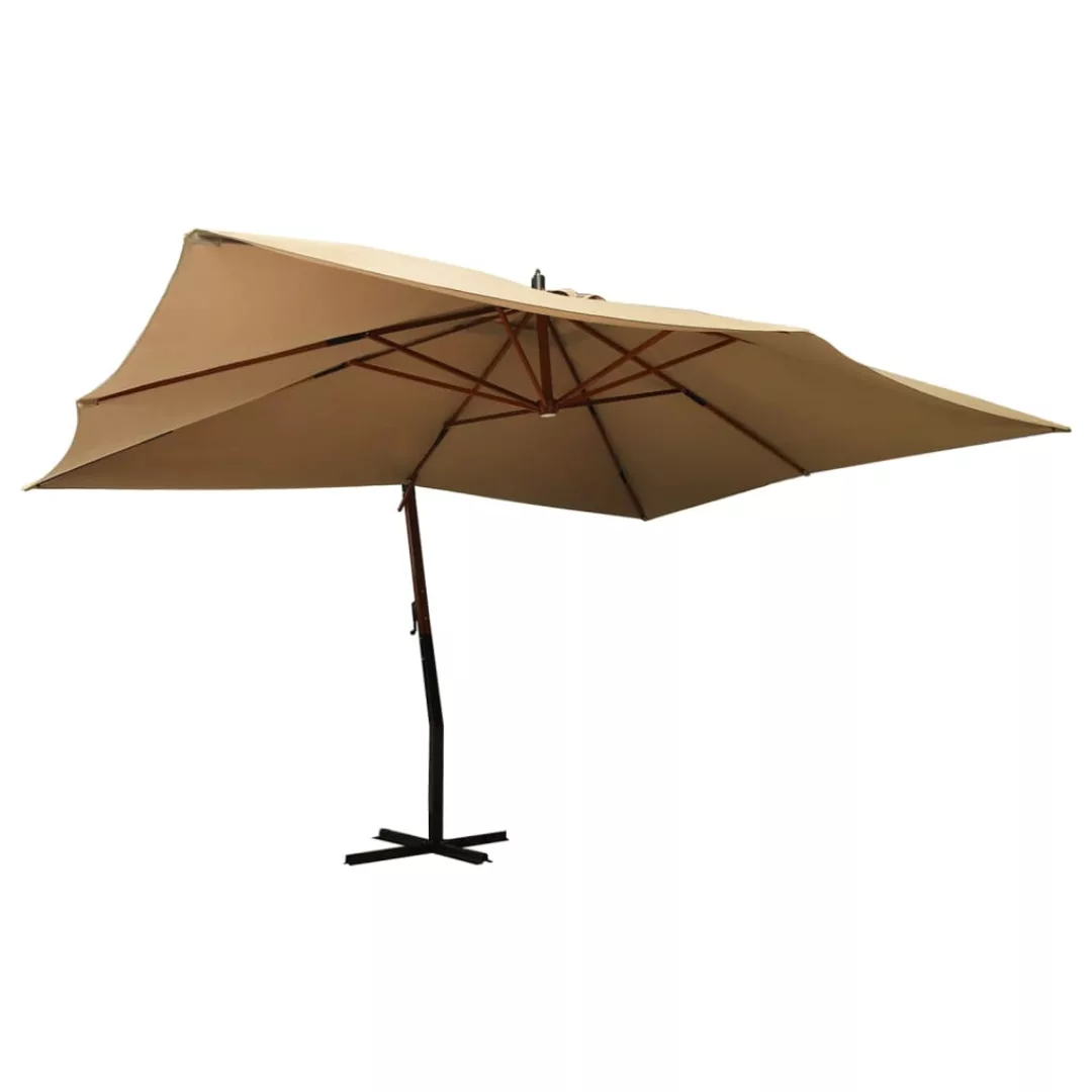 Vidaxl Ampelschirm Mit Holzmast 400x300 Cm Taupe günstig online kaufen