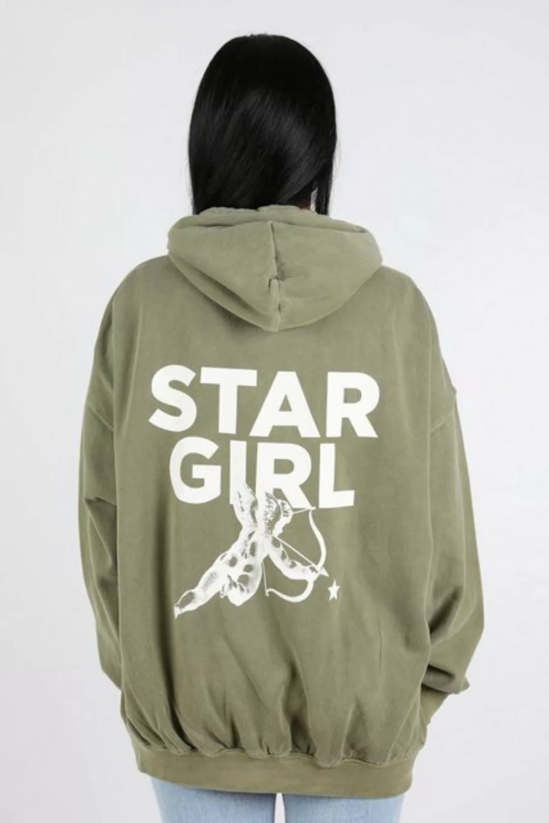 Worldclassca Hoodie Worldclassca Oversized Hoodie STAR GIRL Print Kapuzenpu günstig online kaufen