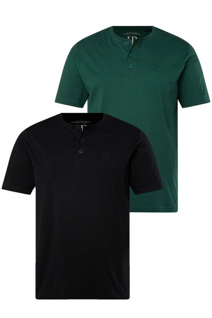 JP1880 T-Shirt Henleys Basic 2er-Pack Rundhals Knopfleiste (2-tlg) günstig online kaufen