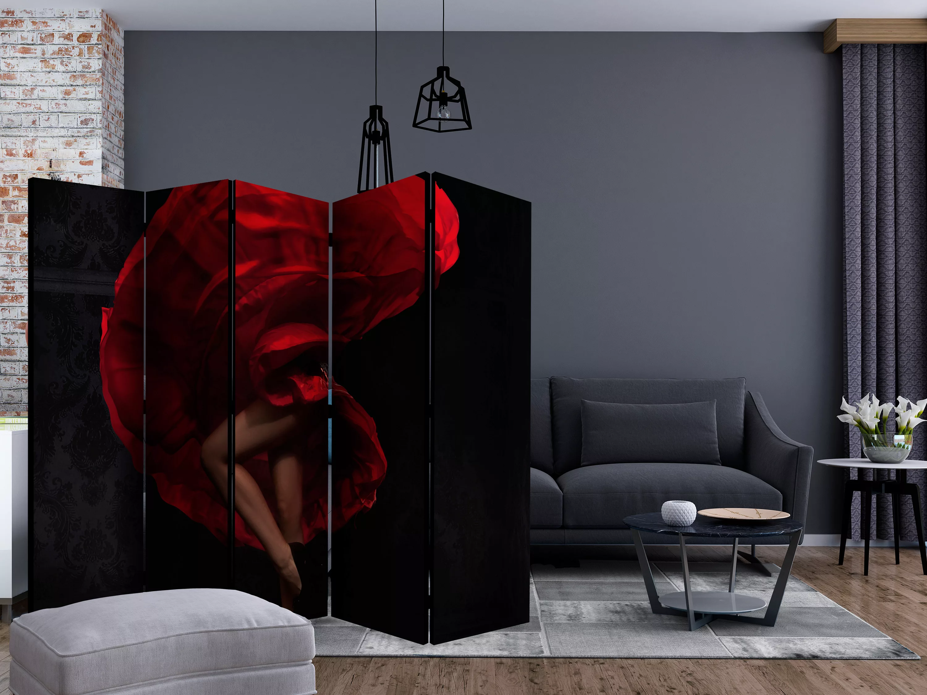 5-teiliges Paravent - Flamenco Dancer Ii [room Dividers] günstig online kaufen