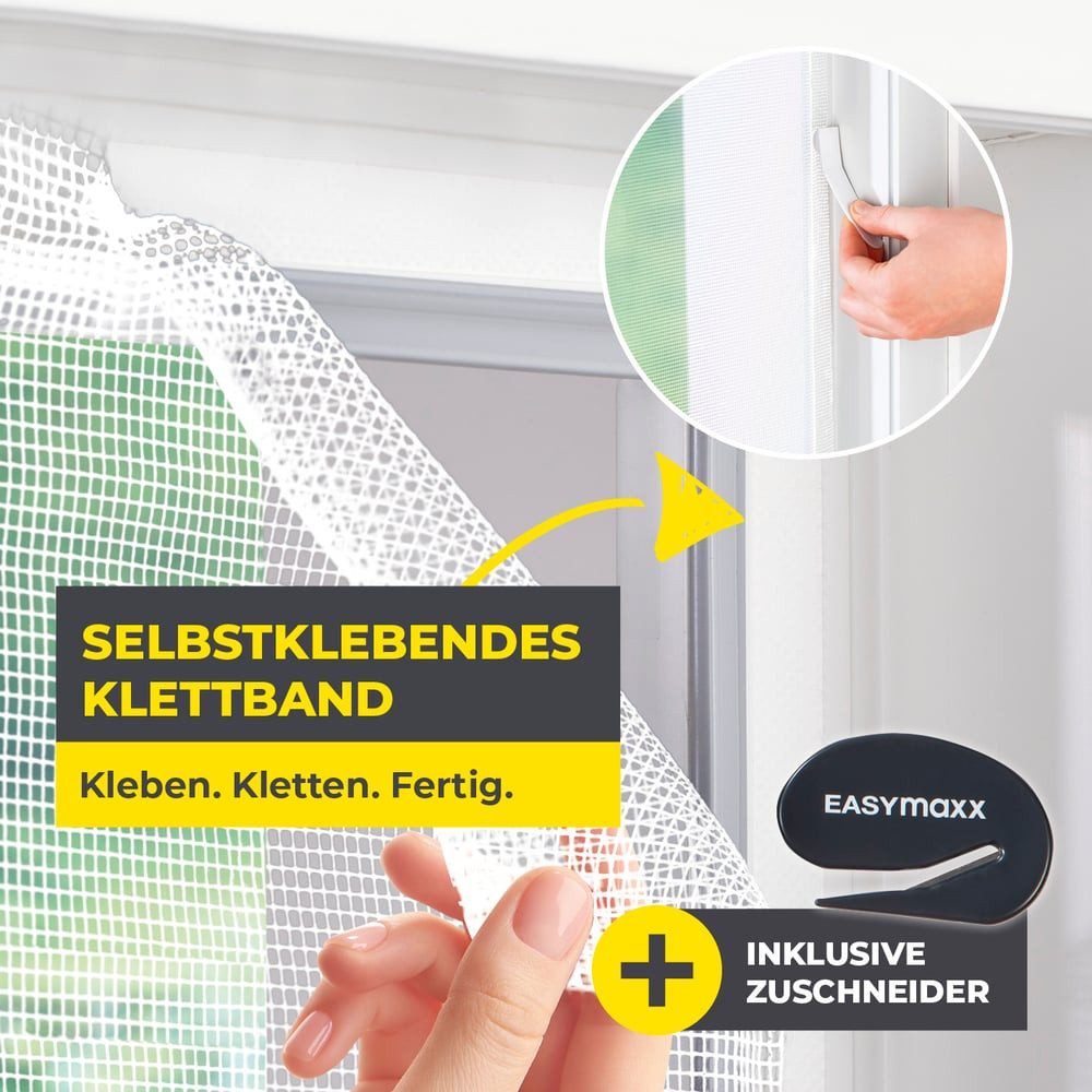 EASYmaxx Insektenschutz-Fensterrahmen Moskitonetz Fenster 130x150cm weiß günstig online kaufen