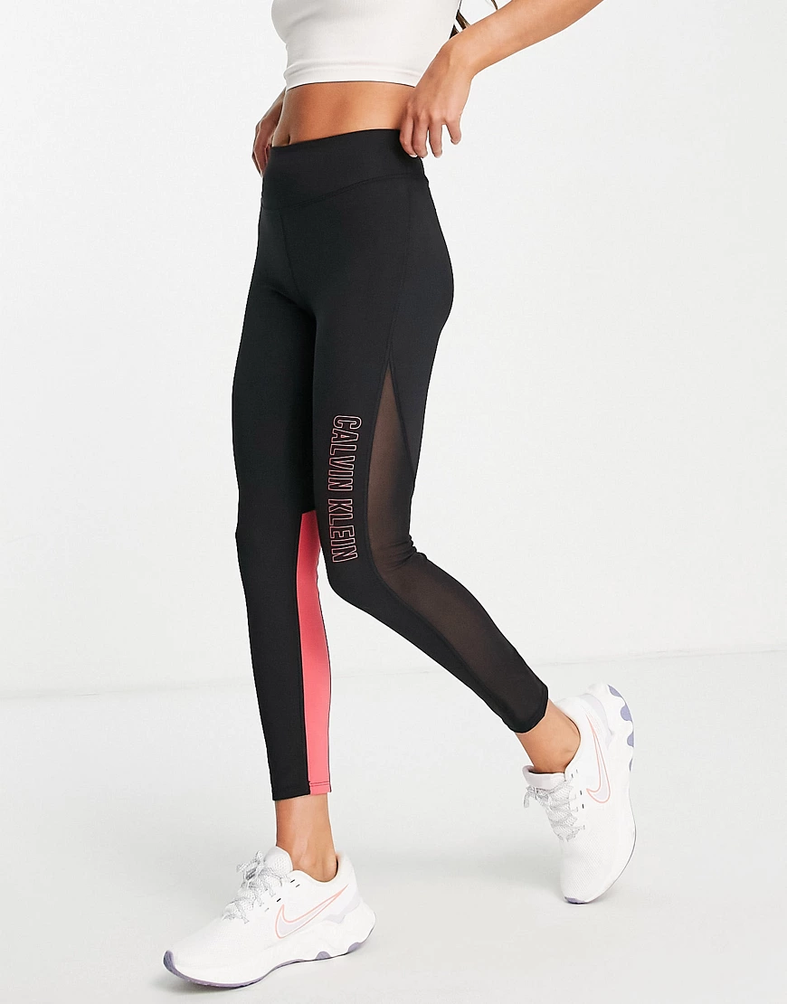 Calvin Klein Sports – 7/8-Sportleggings in CK-Schwarz günstig online kaufen