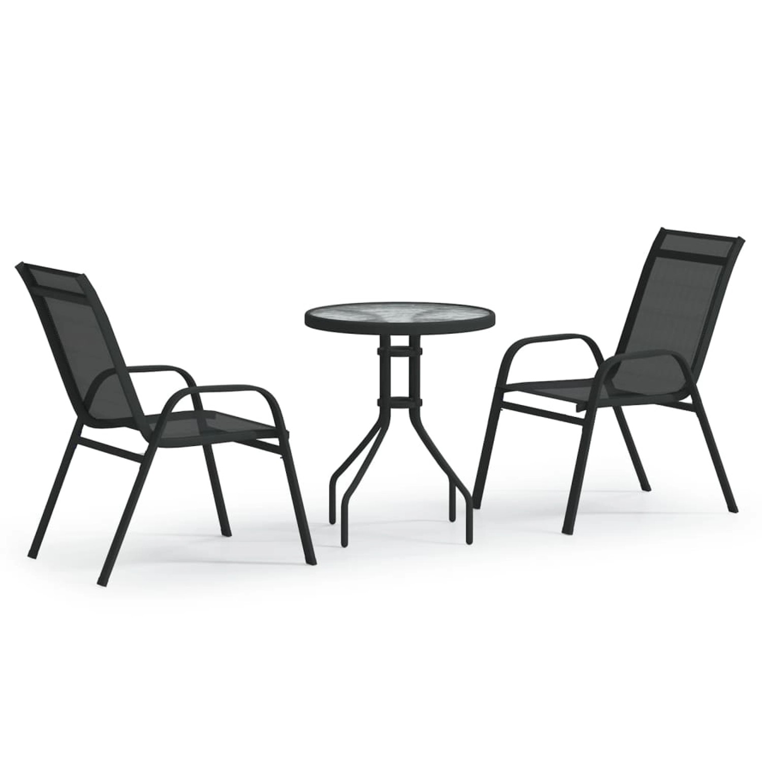 Vidaxl 3-tlg. Garten-bistro-set Schwarz günstig online kaufen