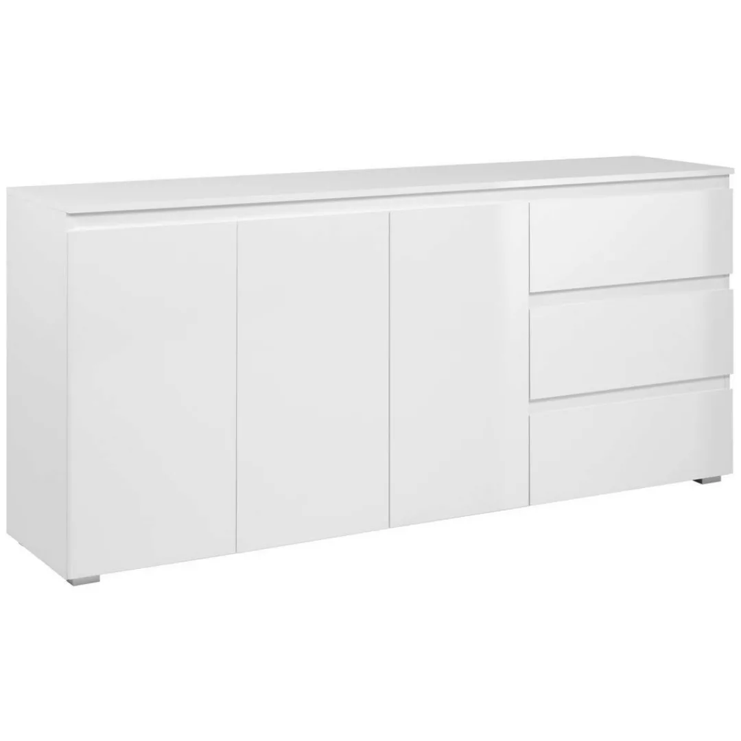 Sideboard Captown weiß weiß glänzend B/H/T: ca. 179x81x40 cm günstig online kaufen