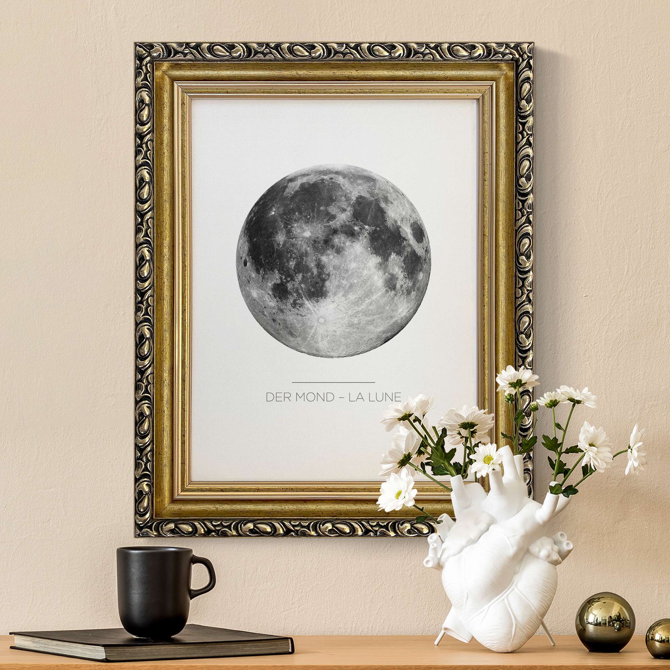 Gerahmtes Leinwandbild Der Mond - La Lune günstig online kaufen