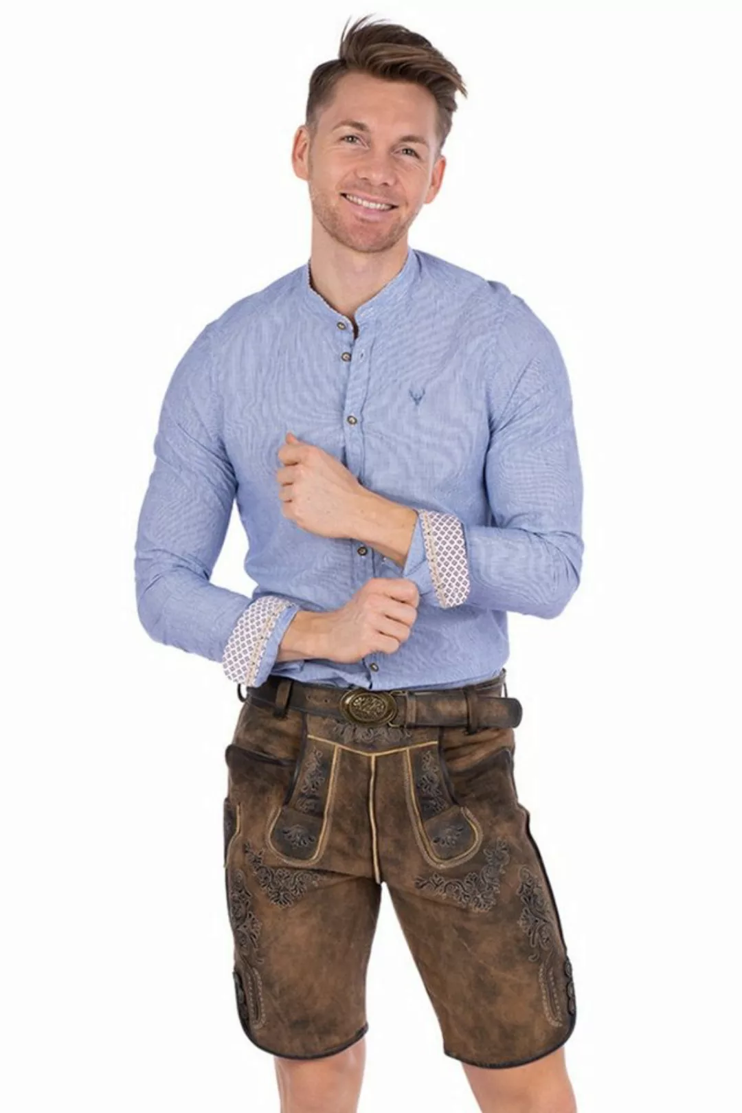 Maddox Trachtenlederhose Lederhose Herren kurz - EBELSBACH - camel rustic günstig online kaufen