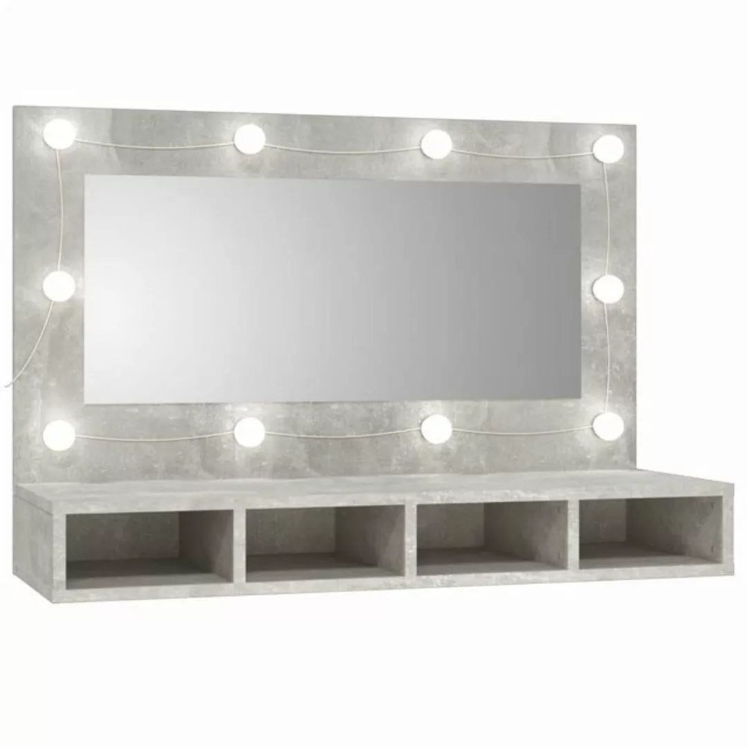 vidaXL Badezimmerspiegelschrank Spiegelschrank mit LED Betongrau 90x31,5x62 günstig online kaufen