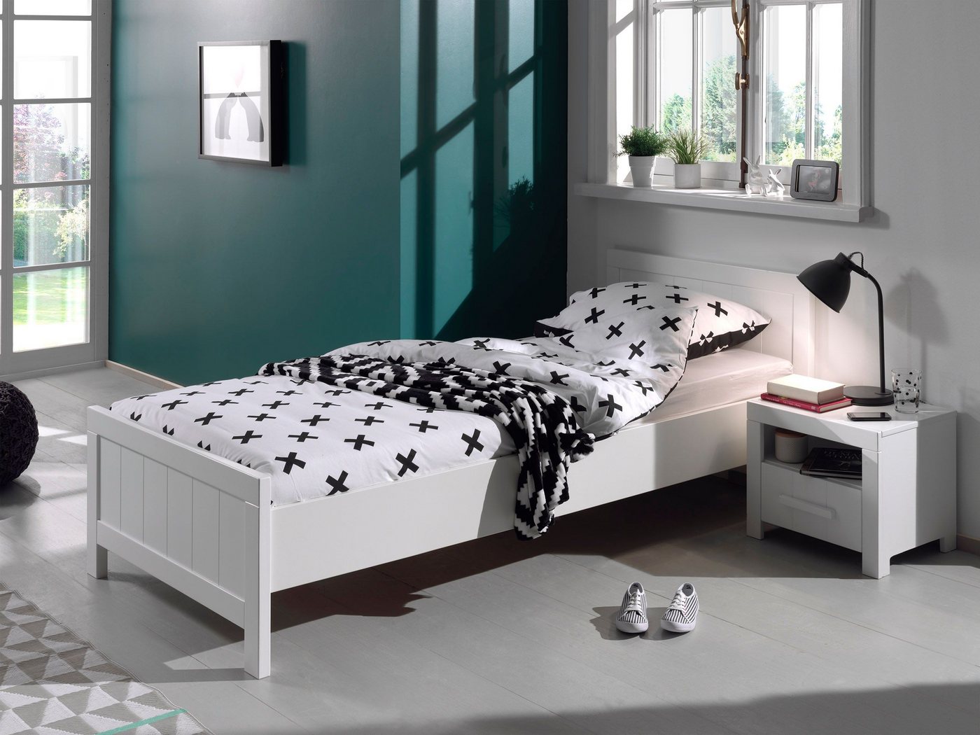 Faizee Möbel Jugendbett Erik Bett mit Nachttisch günstig online kaufen