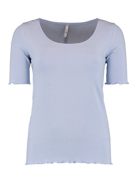 HaILY’S T-Shirt Top Halbarm Shirt Gerippt Rundhals Oberteil 7374 in Blau günstig online kaufen