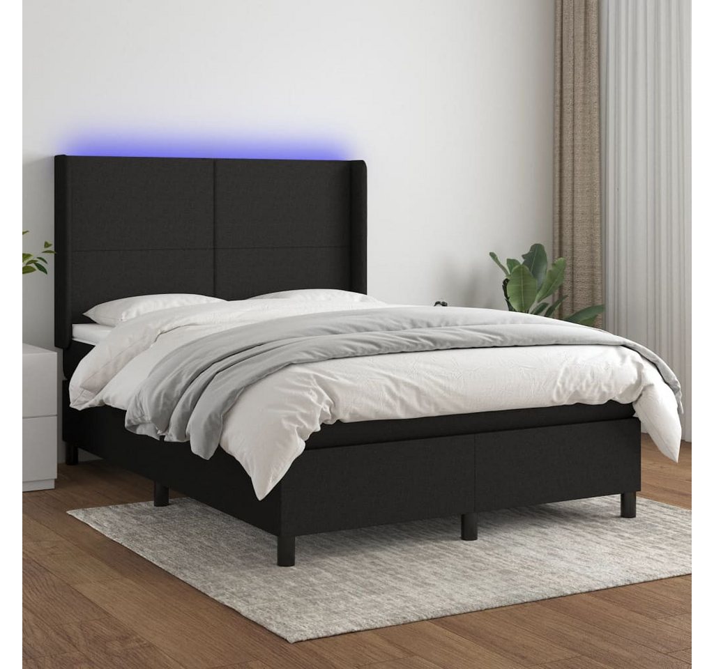 vidaXL Boxspringbett Boxspringbett mit Matratze und LED Stoff (140 x 190 cm günstig online kaufen